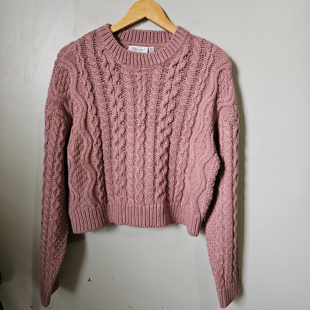 NWT RD STYLE PINK CHUNKY PULLOVER SWEATER COZY SIZE M